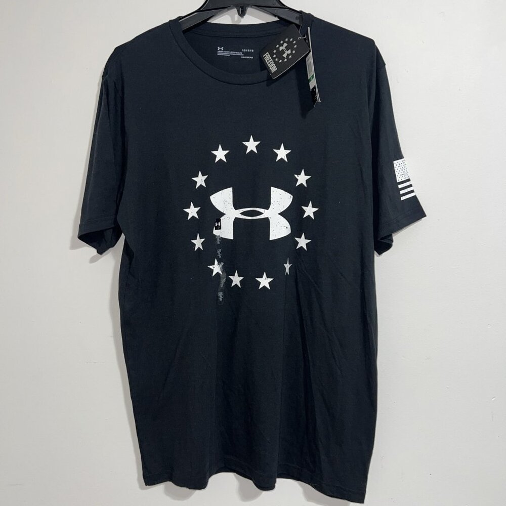 Under Armour Loose Coupe Lache Lightweight Shirt Mens Large‎ Big Logo Freedom